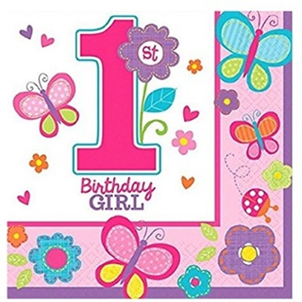 SERVIETTER TIL 1-ÅRSDAG JENTE