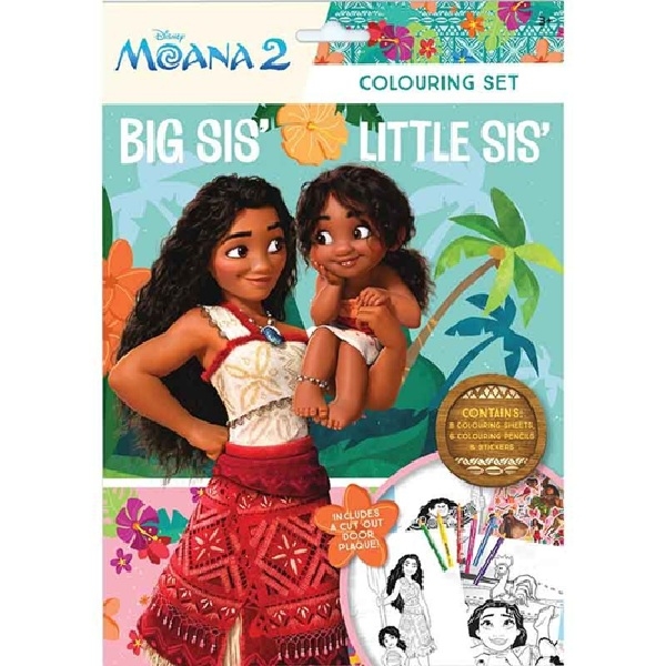 VAIANA 2 FARGELEGGINGSARK, TEGNEBLYANTER OG KLISTREMERKER