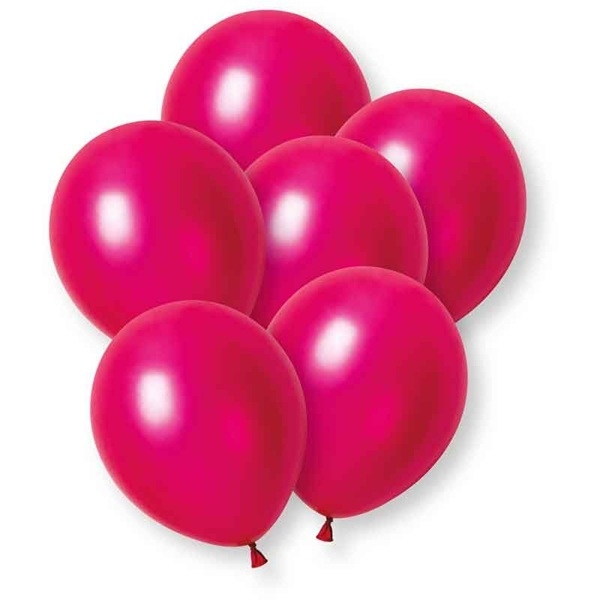 METALLISK ROSA BALLONGER - FUCHSIA (10-pk) 