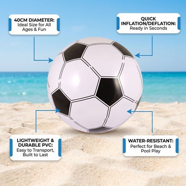 OPPBLÅSBAR FOTBALL BADEBALL (40 cm)