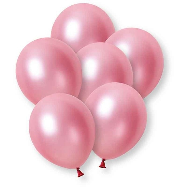 MELLOMROSA BALLONGER - METALLISK (10-pk)