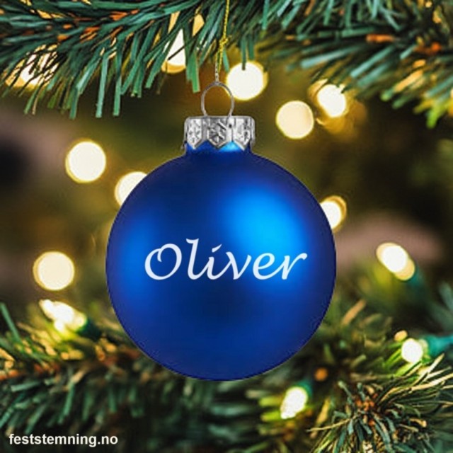 BLÅ JULEKULE MED NAVN - illustrasjonsbilde