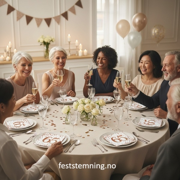 PYNT OG SERVIETTER TIL 65 ÅRSDAG (illustrasjonsbilde)