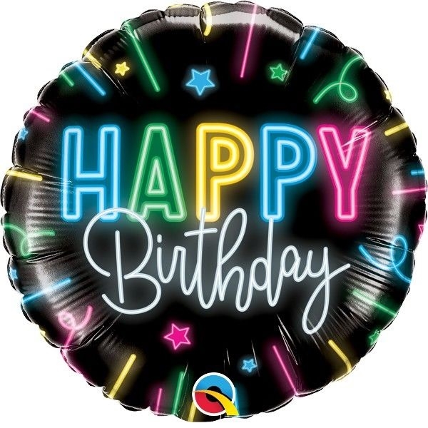 NEON GLOW HAPPY BIRTHDAY FOLIEBALLONG
