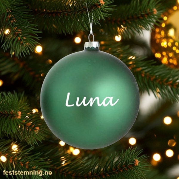 GRØNN JULEKULE MED EGET NAVN (illustrasjonsbilde)