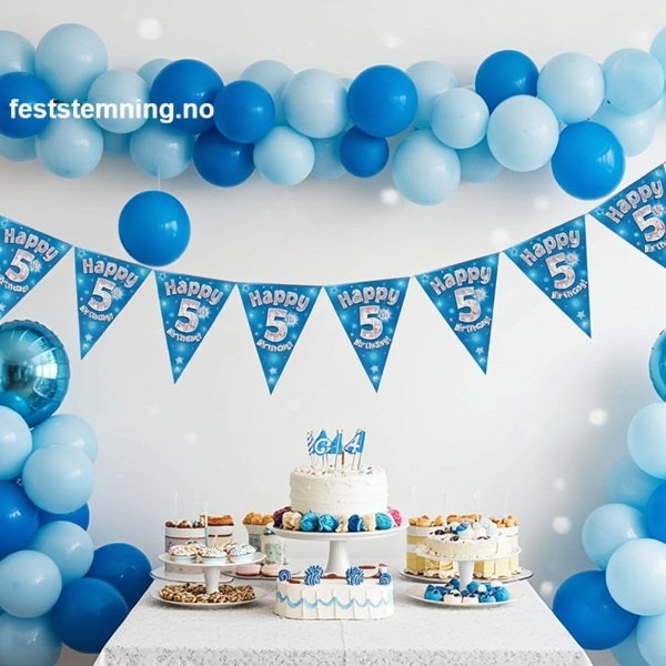 BLÅ BURSDAGSPYNT TIL 5-ÅRSDAG (illustrasjonsbilde)