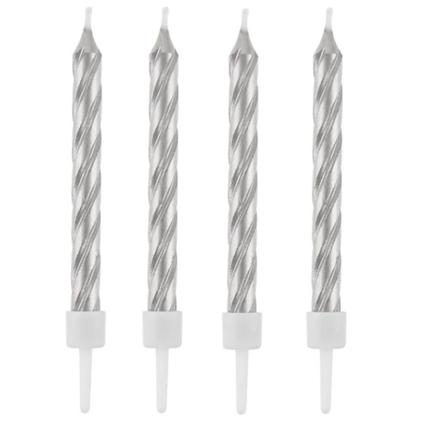 SØLVFARGEDE KAKELYS (10-pk)