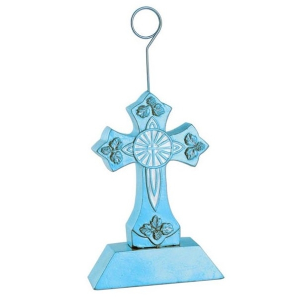 BLÅTT KORS BILDEHOLDER / BALLONGVEKT TIL DÅP OG KONFIRMASJON