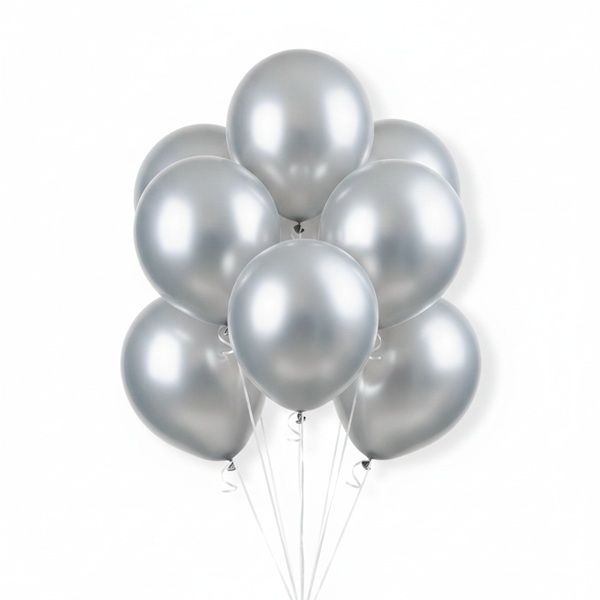 SØLVBALLONGER - METALLISK (10-pk)