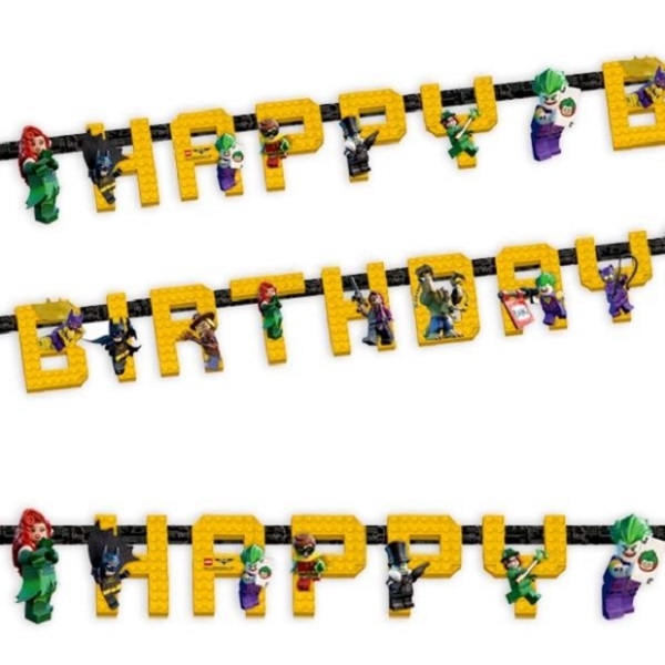 LEGO BATMAN HAPPY BIRTHDAY BANNER