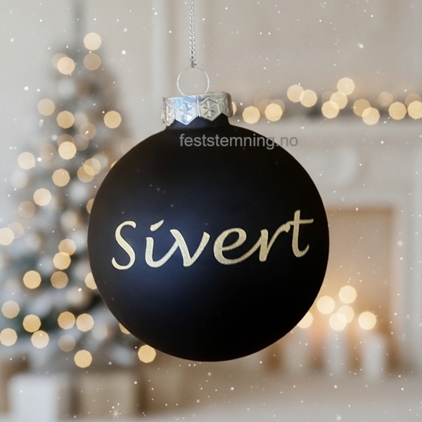 BLÅ JULEKULE MED PERSONLIG NAVN