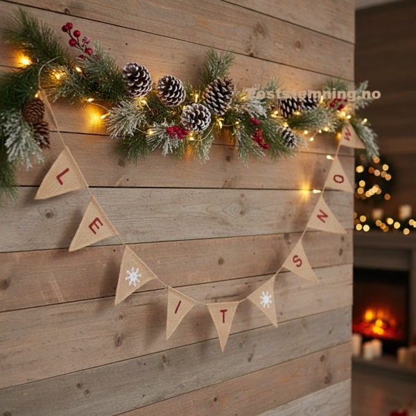 RUSTIKK VEGGPYNT TIL JUL (illustrasjonsbilde)