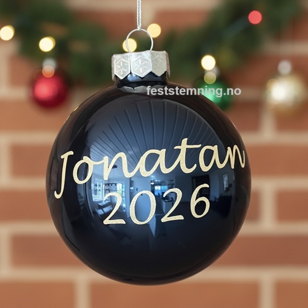 JULEKULE MED NAVN OG ÅRSTALL (BLÅ BLANK)