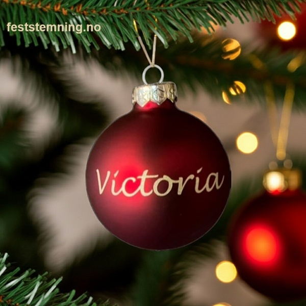 RØD JULEKULE MED EGET NAVN