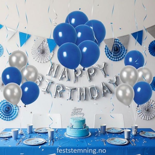BLÅ BURSDAGSPYNT (illustrasjonsbilde)