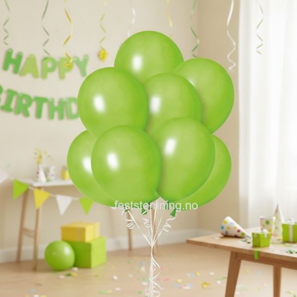 LIMEGRØNNE BALLONGER (illustrasjonsbilde)