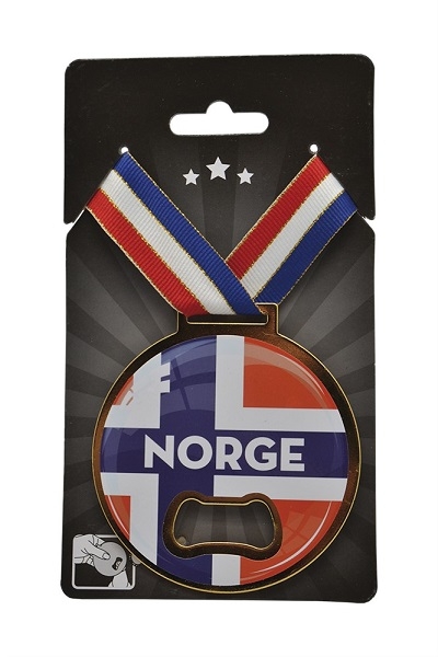 NORSK FLAGG MEDALJE / FLASKEÅPNER