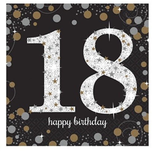 SERVIETTER TIL 18-ÅRSDAG