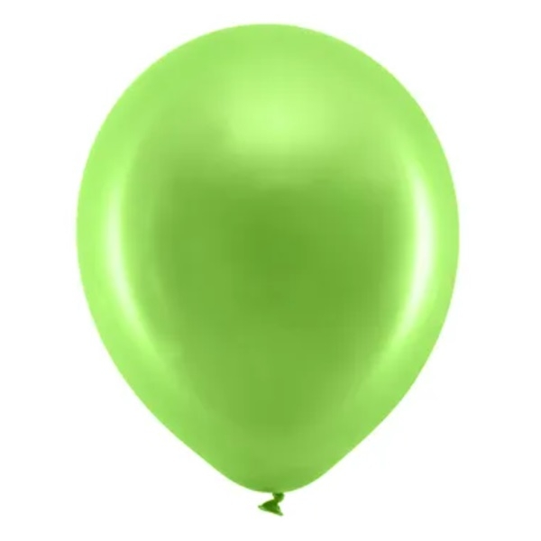 METALLISK LIMEGRØNNE BALLONGER (10-pk)