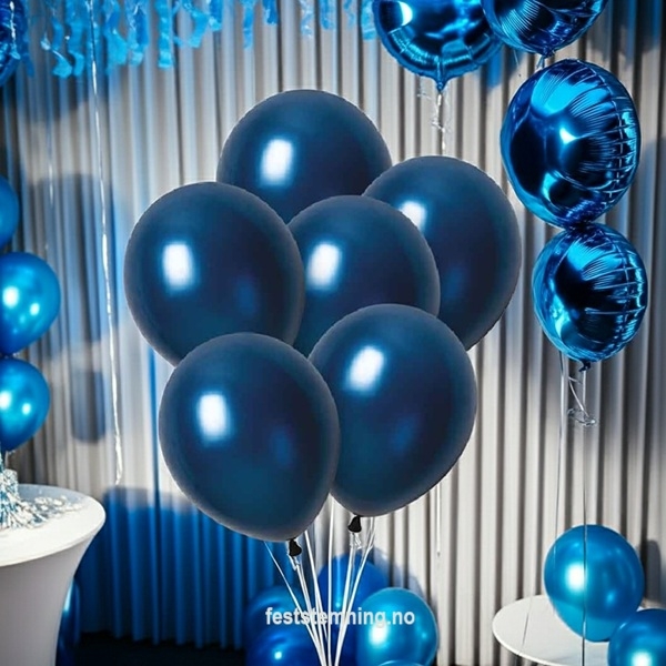 MARINEBLÅ PERLEBALLONGER 8-pk (illustrasjonsbilde)