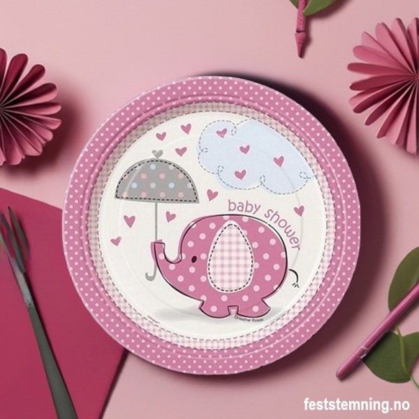 ROSA BABY SHOWER TALLERKENER (illustrasjonsbilde)