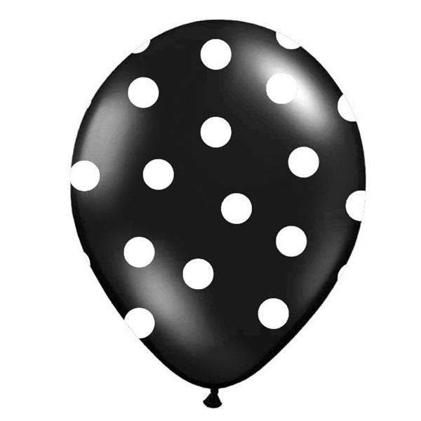 POLKA BALLONGER - SVART / HVIT (6-pk)