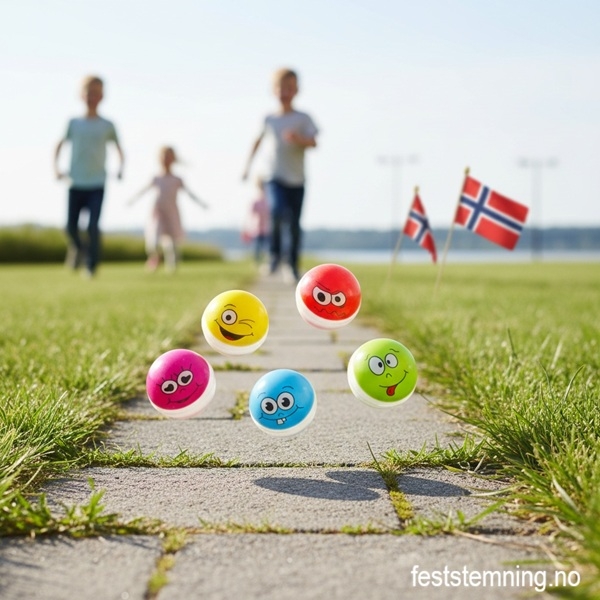 SPRETTBALLER MED SMILEY ANSIKT