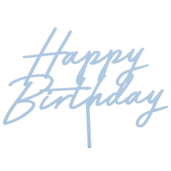 BLÅ HAPPY BIRTHDAY KAKEPYNT