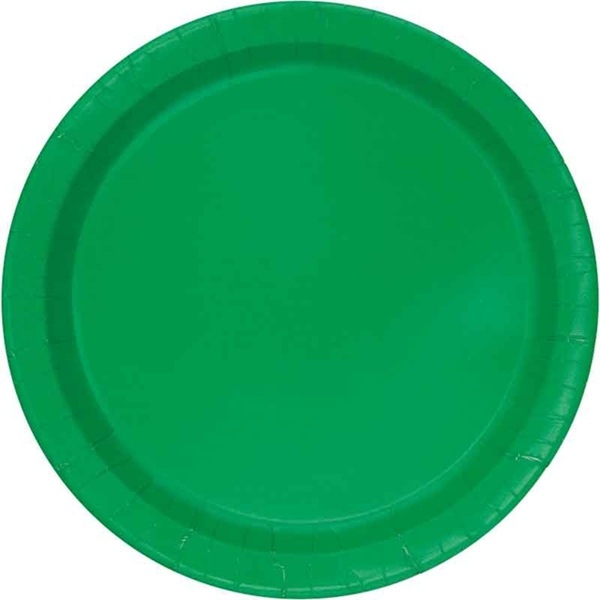 GRØNNE PAPPTALLERKENER (16-pk)