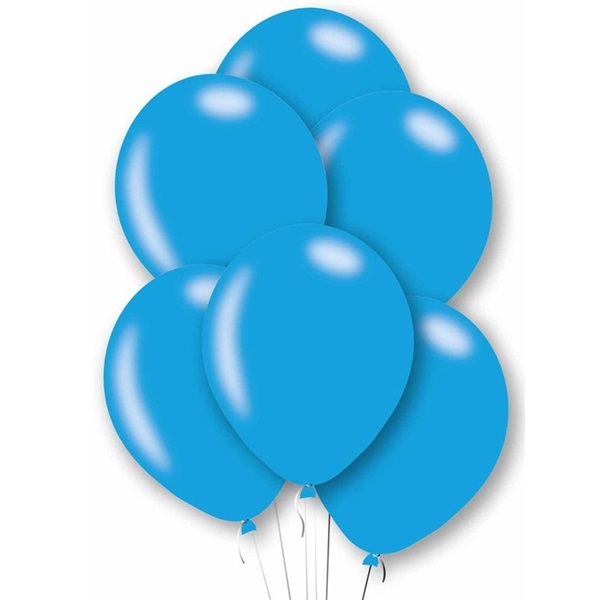 BLÅ BALLONGER - METALLISK (10-pk)