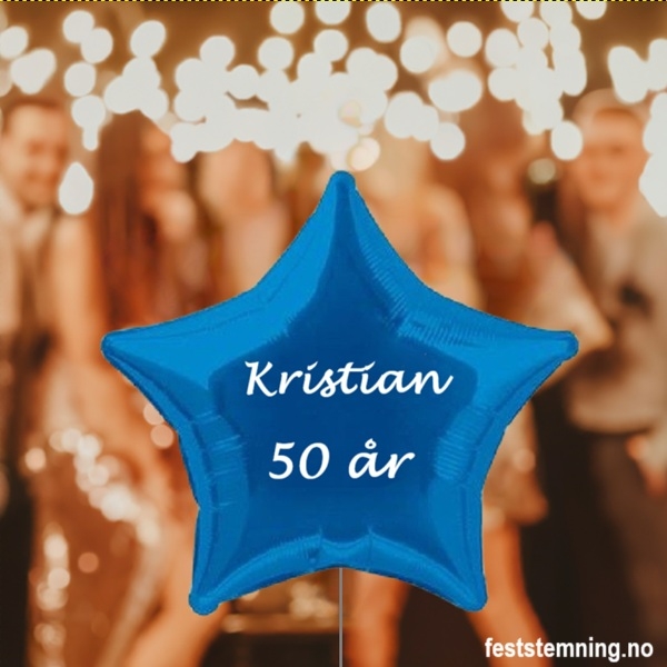 BLÅ FOLIEBALLONG MED NAVN (illustrasjonsbilde)