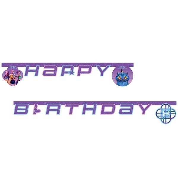 K-POP DEMON HUNTERS HAPPY BIRTHDAY BANNER