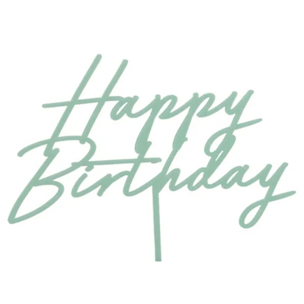 GRØNN HAPPY BIRTHDAY KAKEPYNT